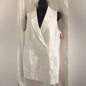 Spanx powder cream ecru ivory off-white pointe mini vest dress size XL brand new